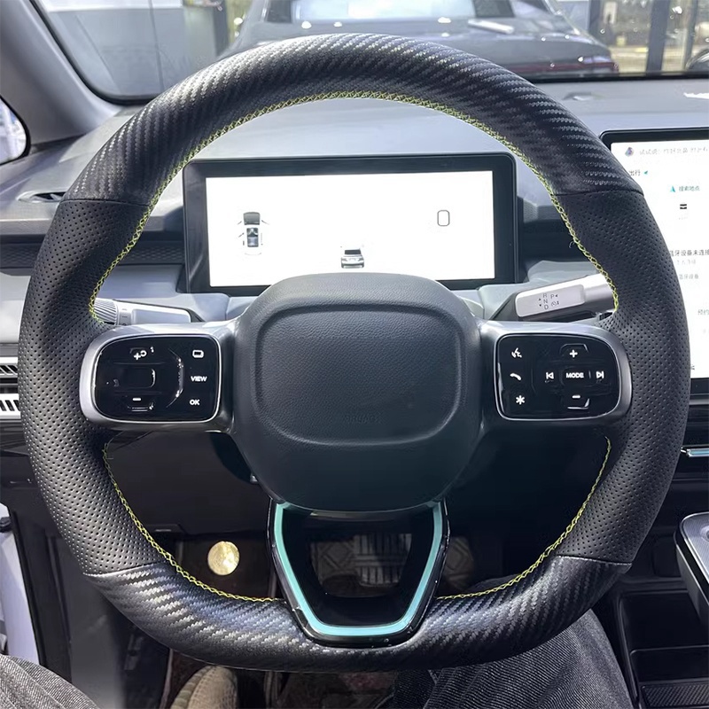 Fishing Boat Steering Wheel - DIY negro cuero genuino fibra de