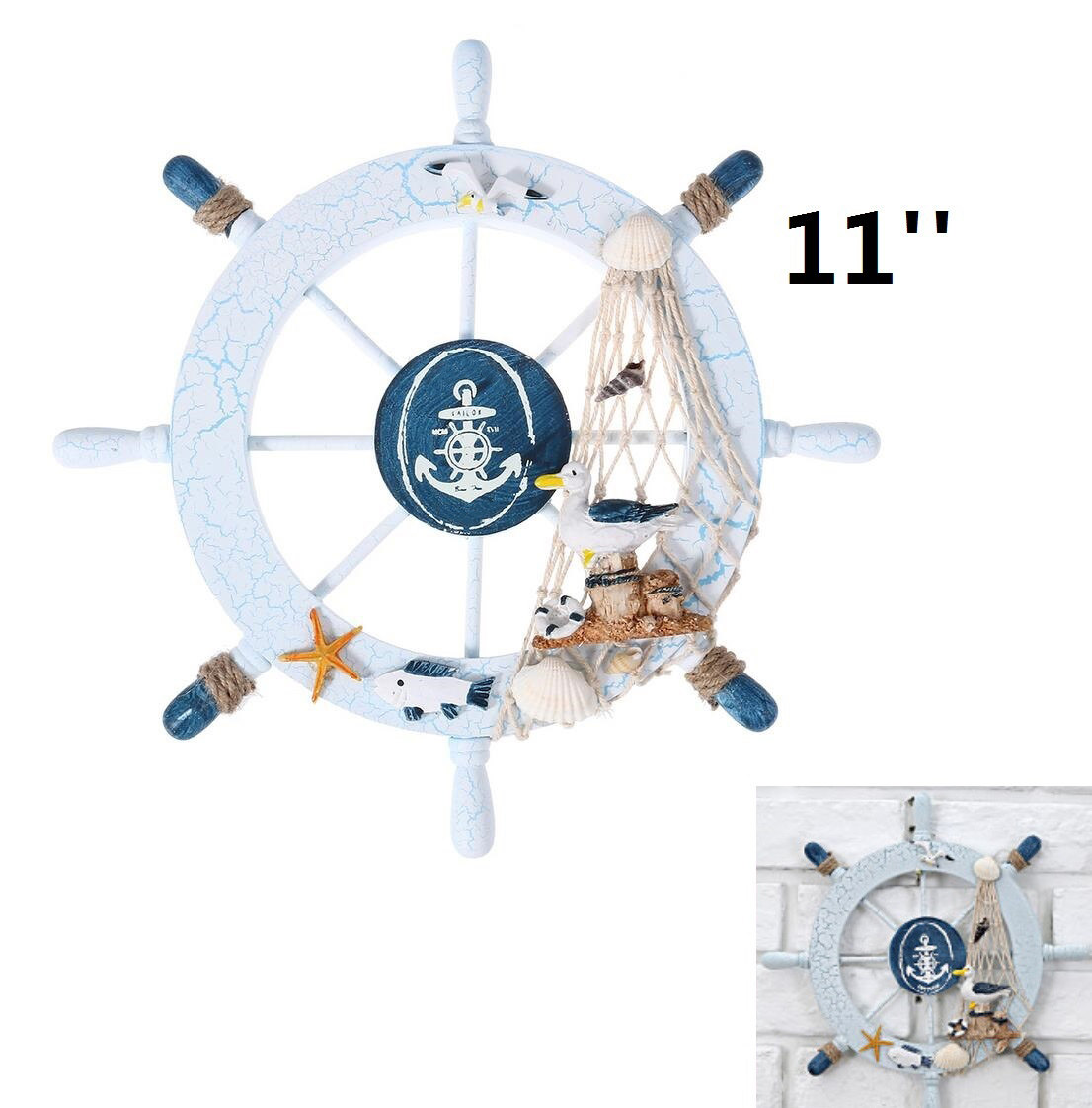 Decoración náutica de pared co - Fishing Boat Steering Wheel reseña y precio